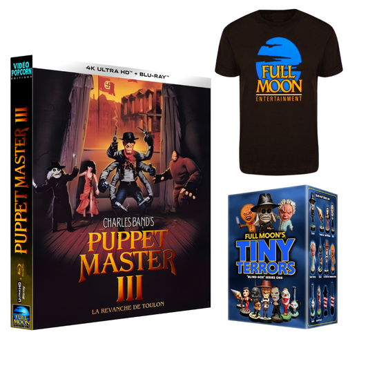 Puppet Master 3 Blu-ray 4K + Figurine Tiny Toys Collector+ T-shirt Full Moon